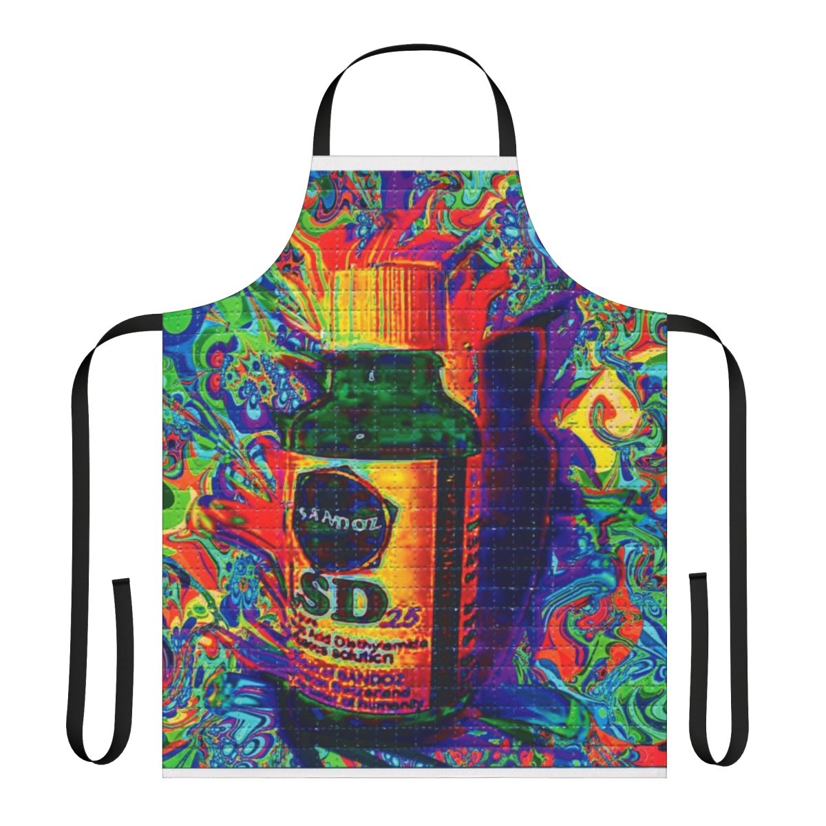 Psychedelic art apron with trippy, mind-expanding blotter art design