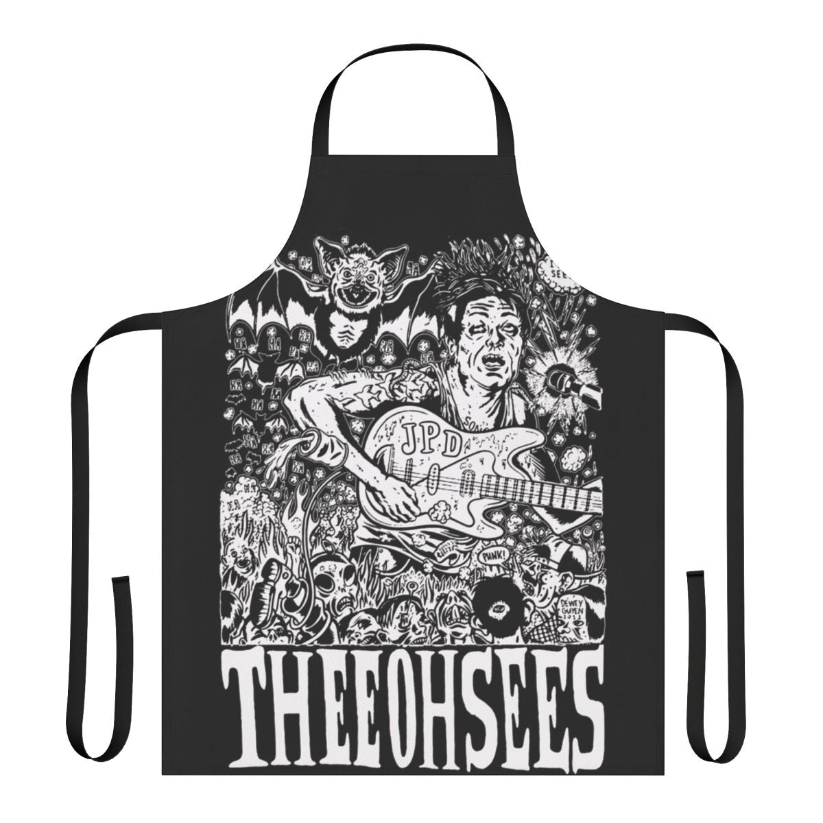 Colorful psychedelic pattern apron inspired by the music of Thee Oh Sees