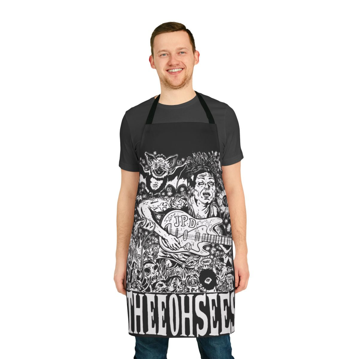 Colorful psychedelic pattern apron inspired by the music of Thee Oh Sees