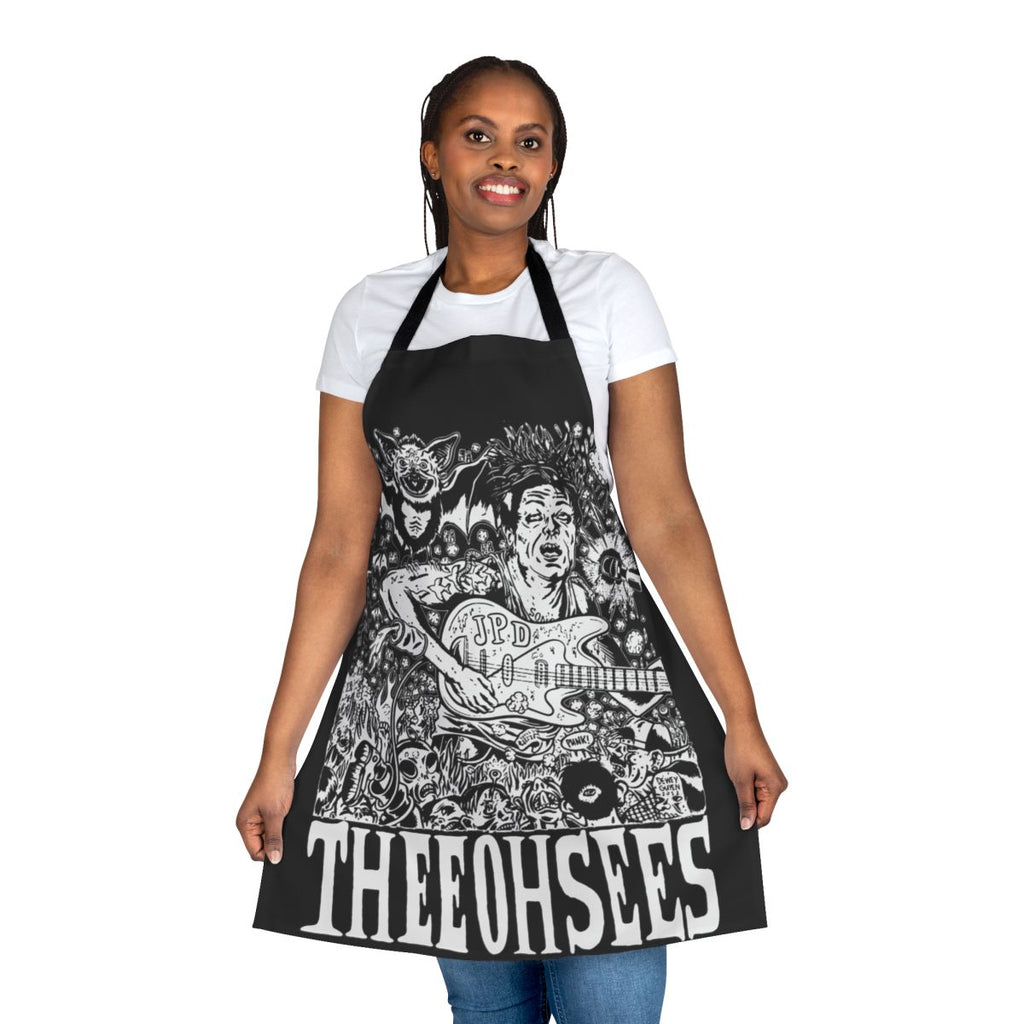 Colorful psychedelic pattern apron inspired by the music of Thee Oh Sees