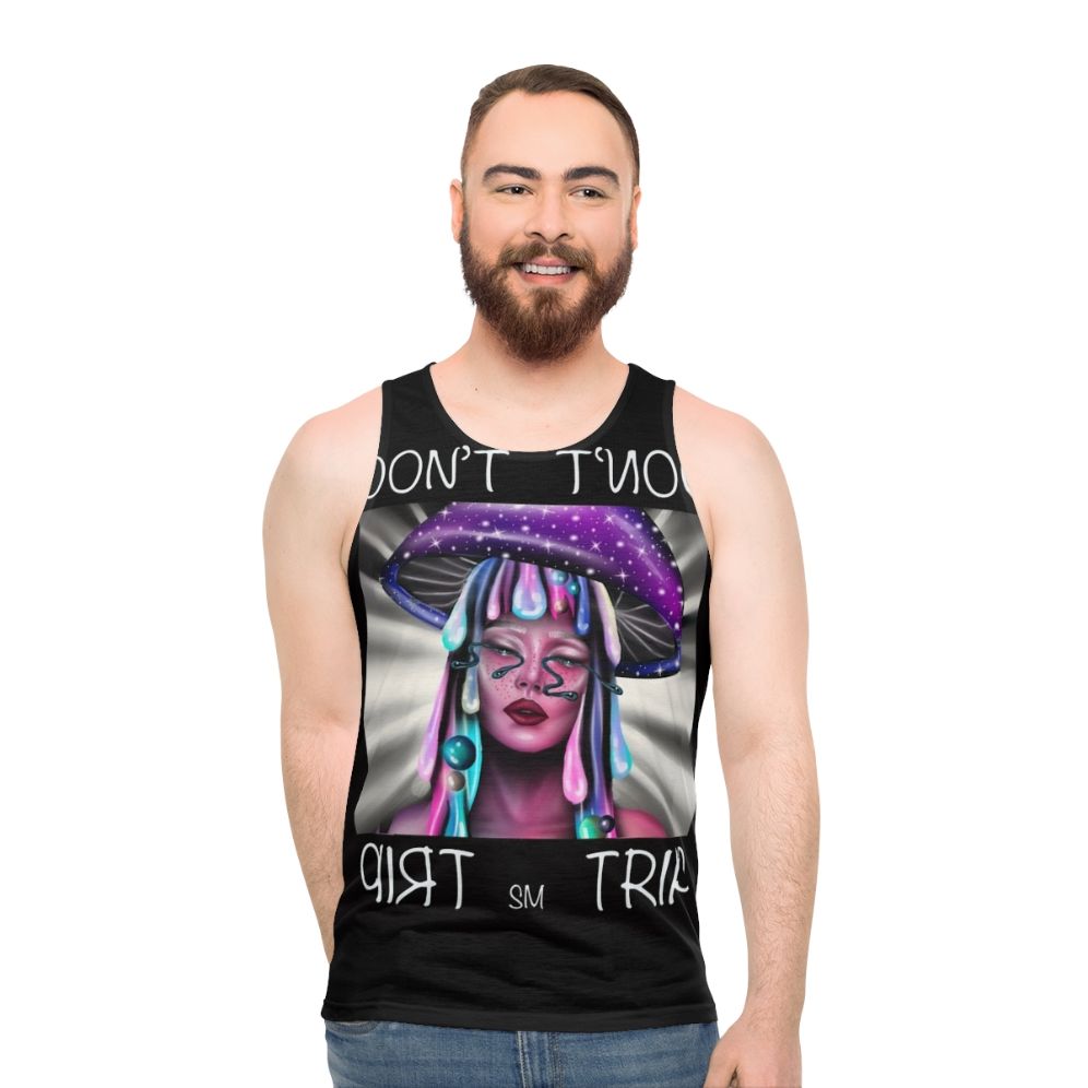 Trippy psychedelic mushroom hippie unisex tank top
