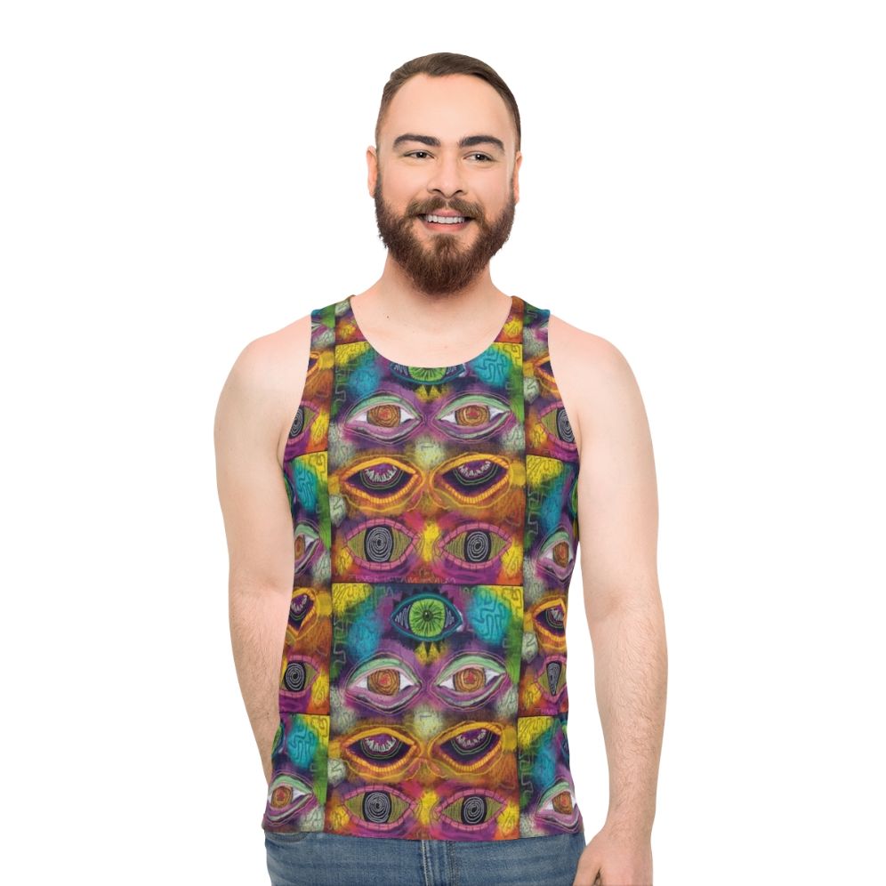 Trippy psychedelic unisex tank top
