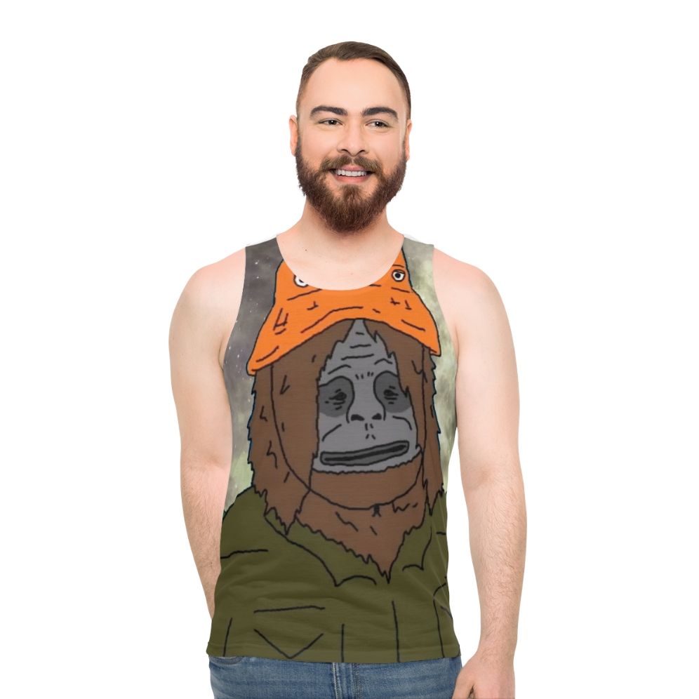 Trippy Sasquatch Tank Top with Big Lez Show Design