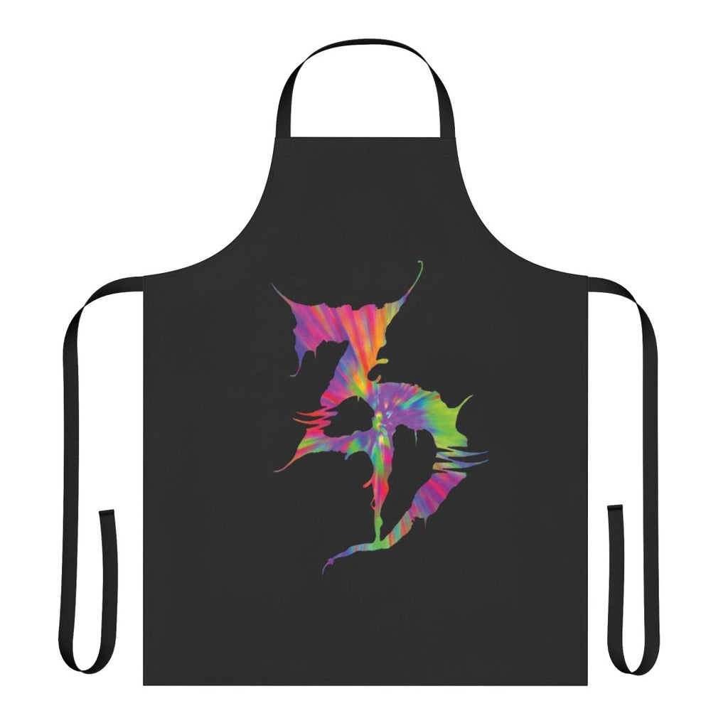 Zeds Dead-inspired tie-dye apron with psychedelic pattern for electronic dance music fans