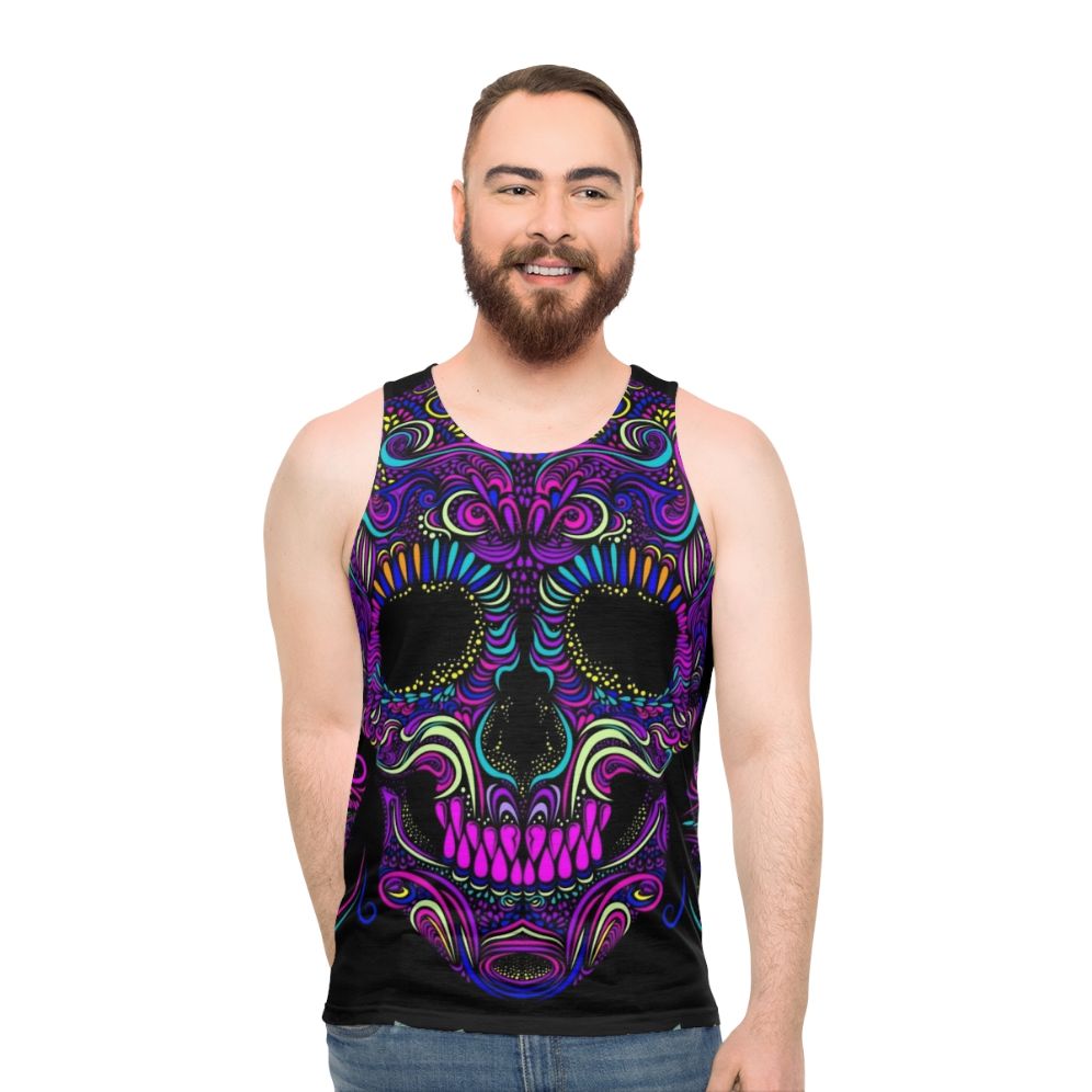 Trippy Unisex Tank Top with Aphex Twin and Crystal Castles Inspired Design
