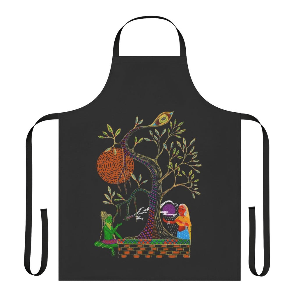 Trippy visionary meditating yogi and seer design on an apron
