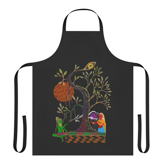 Trippy visionary meditating yogi and seer design on an apron
