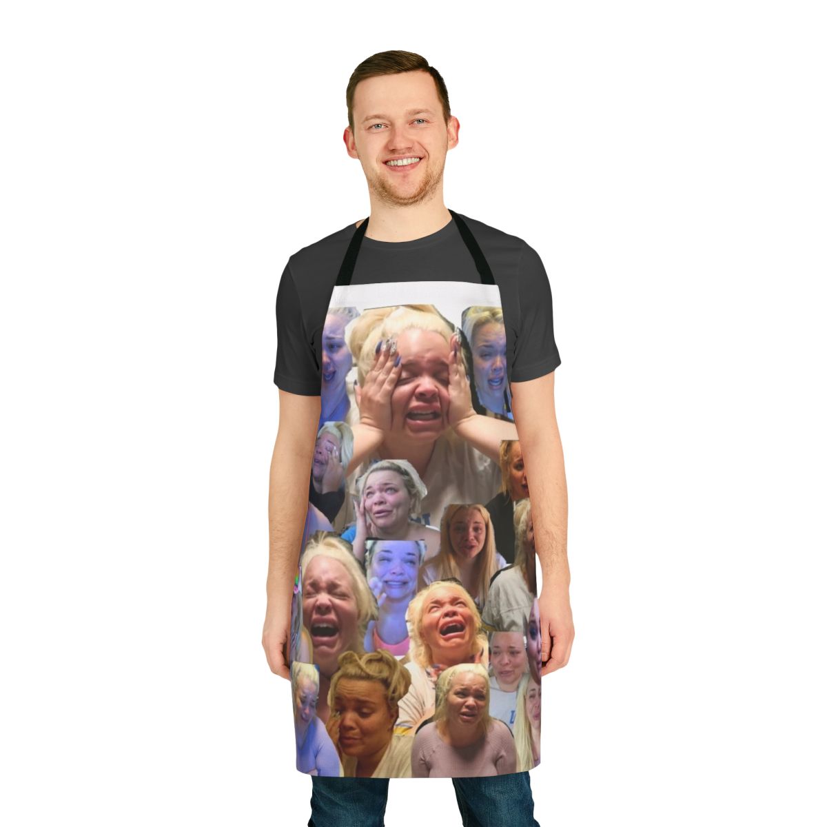 Trisha Paytas-Inspired Apron with Crying Meme Design