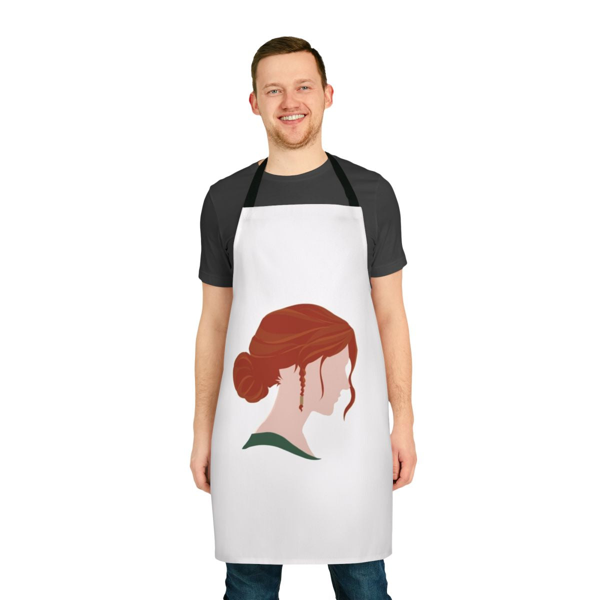 Triss Merigold inspired apron featuring characters and symbols from the popular video game, The Witcher.