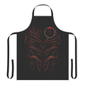 A red apron featuring the Trollhunters logo and design, perfect for fans of the fantasy TV series.