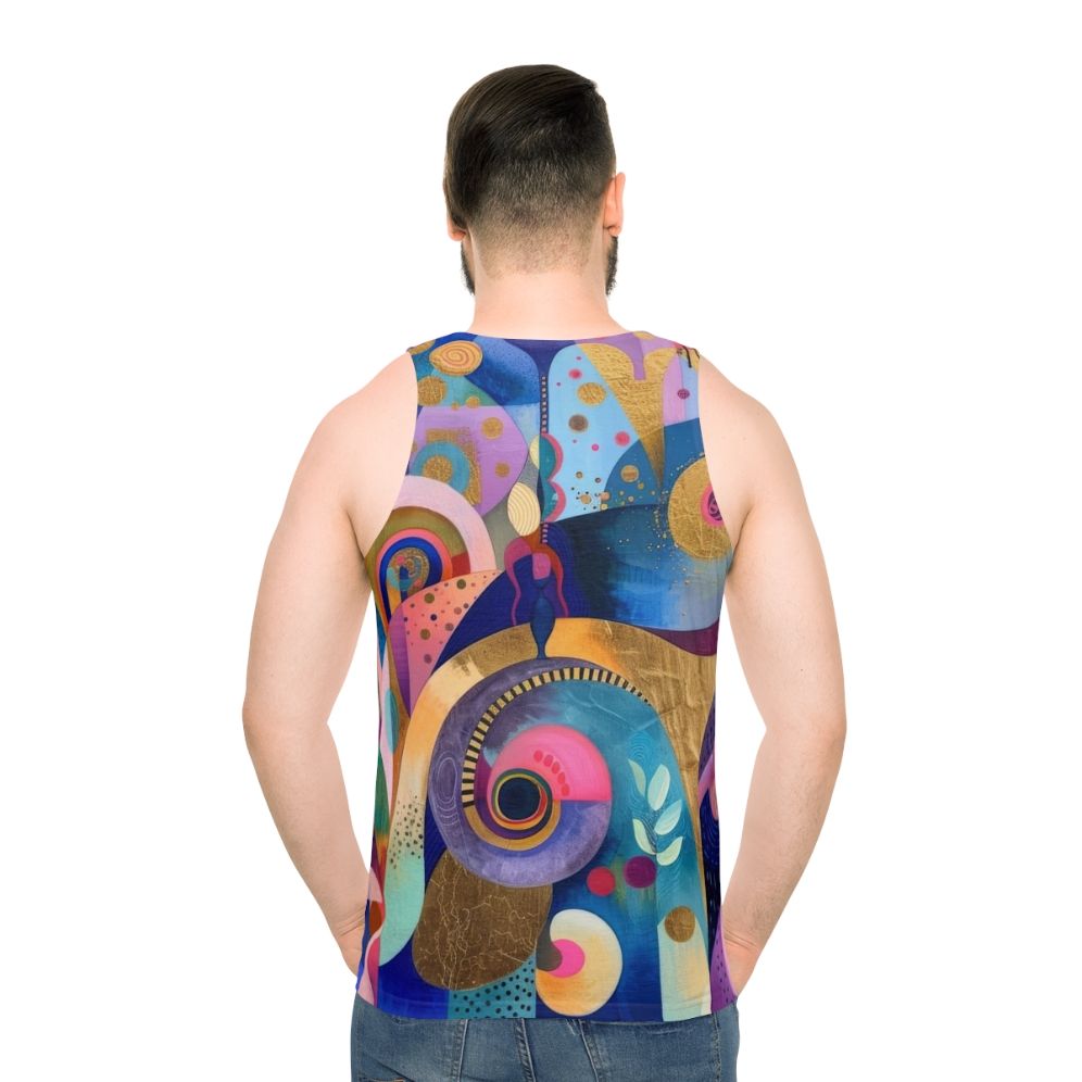 Tropical abstract geometric unisex tank top