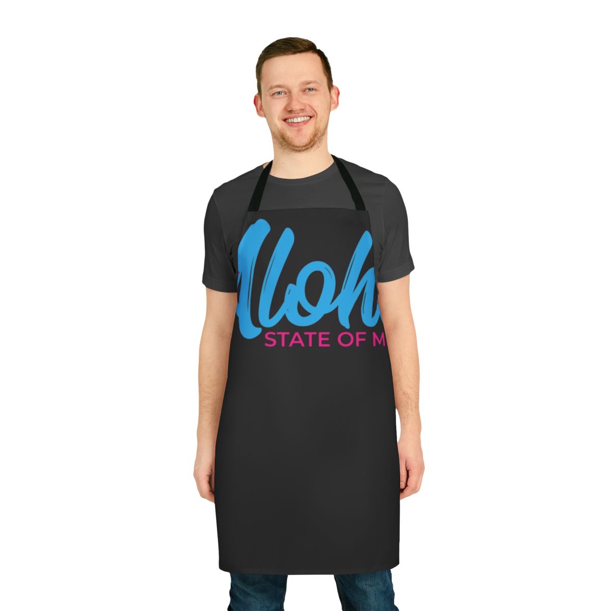 Aloha state of mind graphic design on a stylish island-inspired apron