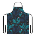 Dark green tropical botanical apron with palm tree and jungle pattern