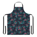 Tropical Demogorgon inspired apron featuring a creepy cute floral design with upside down elements