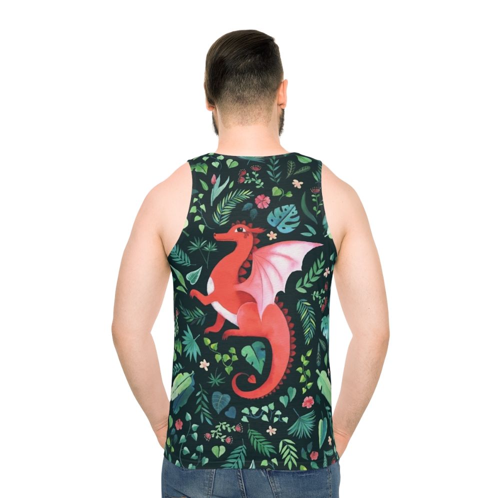 Tropical Dragon Dark Floral Unisex Tank Top