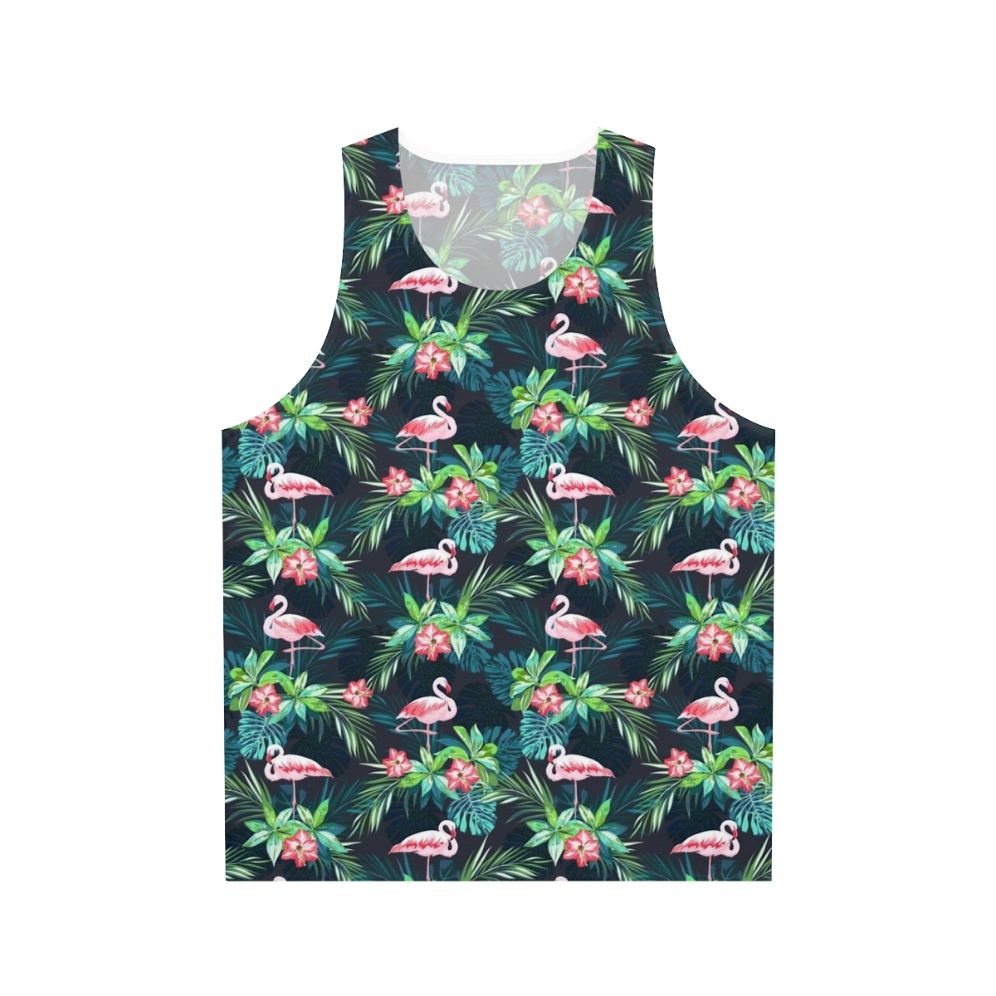 Tropical flamingo unisex tank top