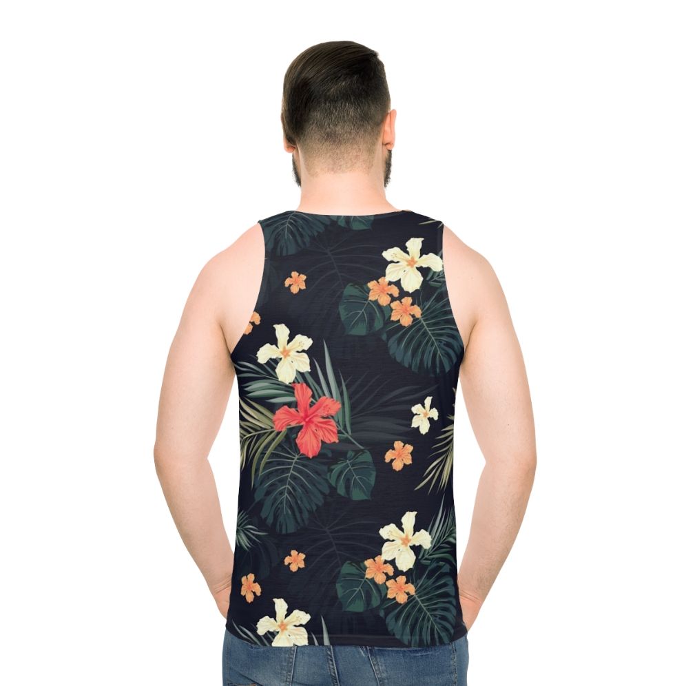 Tropical floral pattern unisex tank top