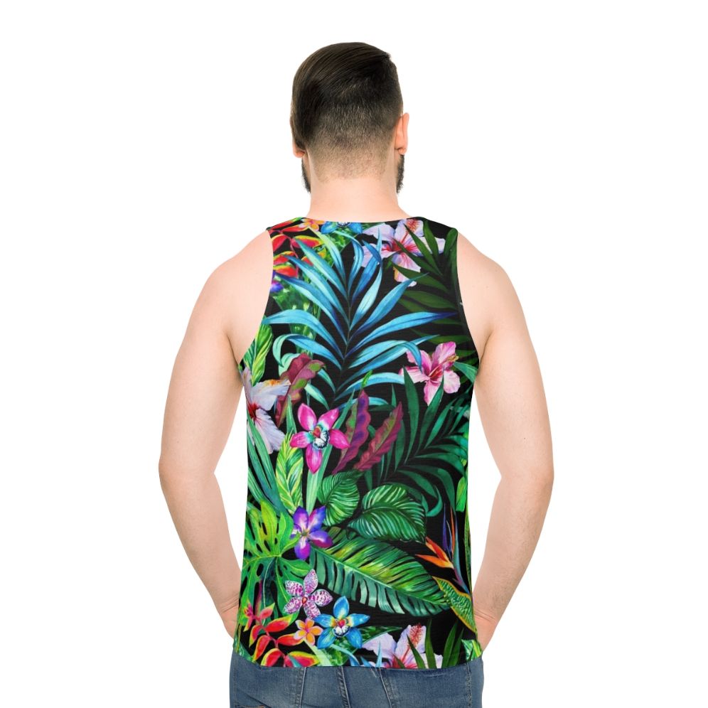 Tropical floral unisex tank top