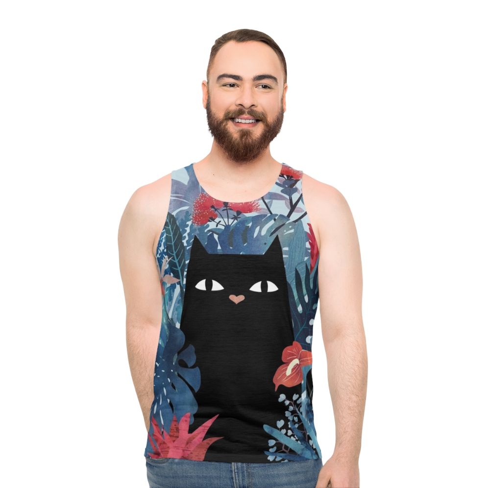 Tropical floral unisex tank top
