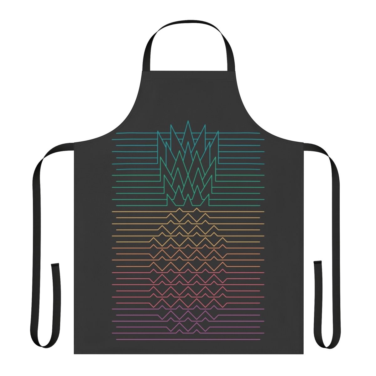 Tropical graphic design apron featuring a minimalist pineapple pattern in a retro 80s Hawaiian style