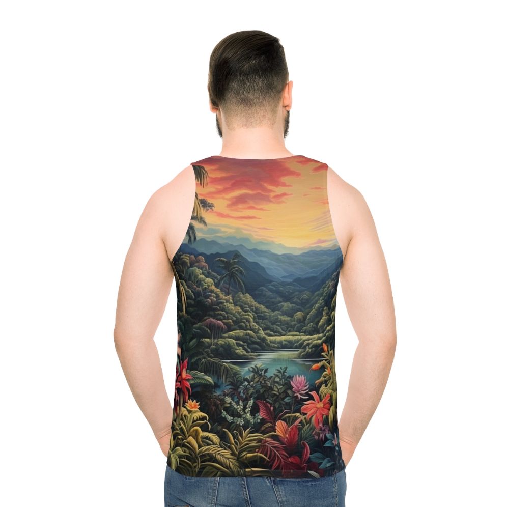 Tropical landscape nature inspired unisex tank top