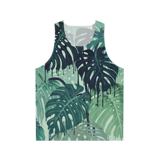 Tropical monstera leaf melt unisex tank top