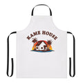 Tropical-themed apron featuring a palm tree and island design, perfect for pop culture enthusiasts