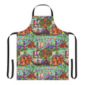 Tropical-themed apron featuring collage of Disneyland's Enchanted Tiki Room elements