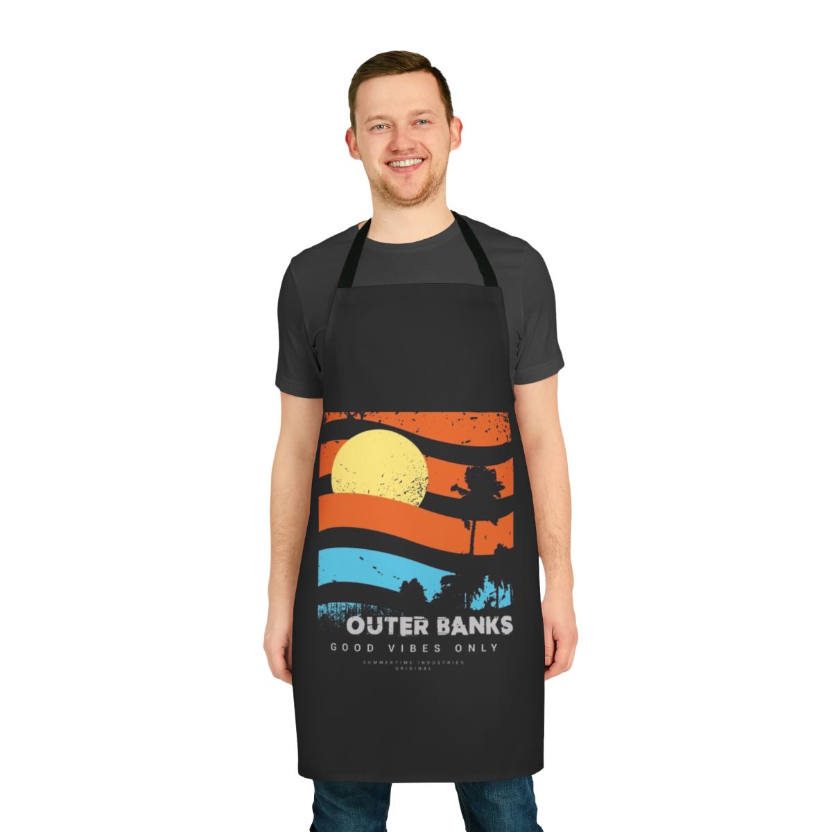 Tropical vintage-inspired apron featuring the Outer Banks design