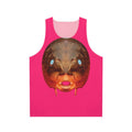 Unisex tank top featuring a surrealist "Trout Mask Replica" design