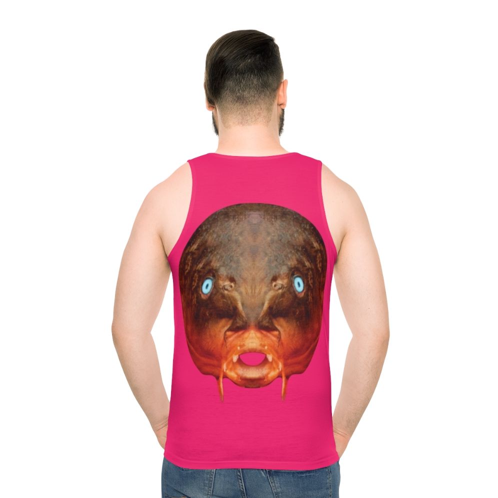Unisex tank top featuring a surrealist "Trout Mask Replica" design