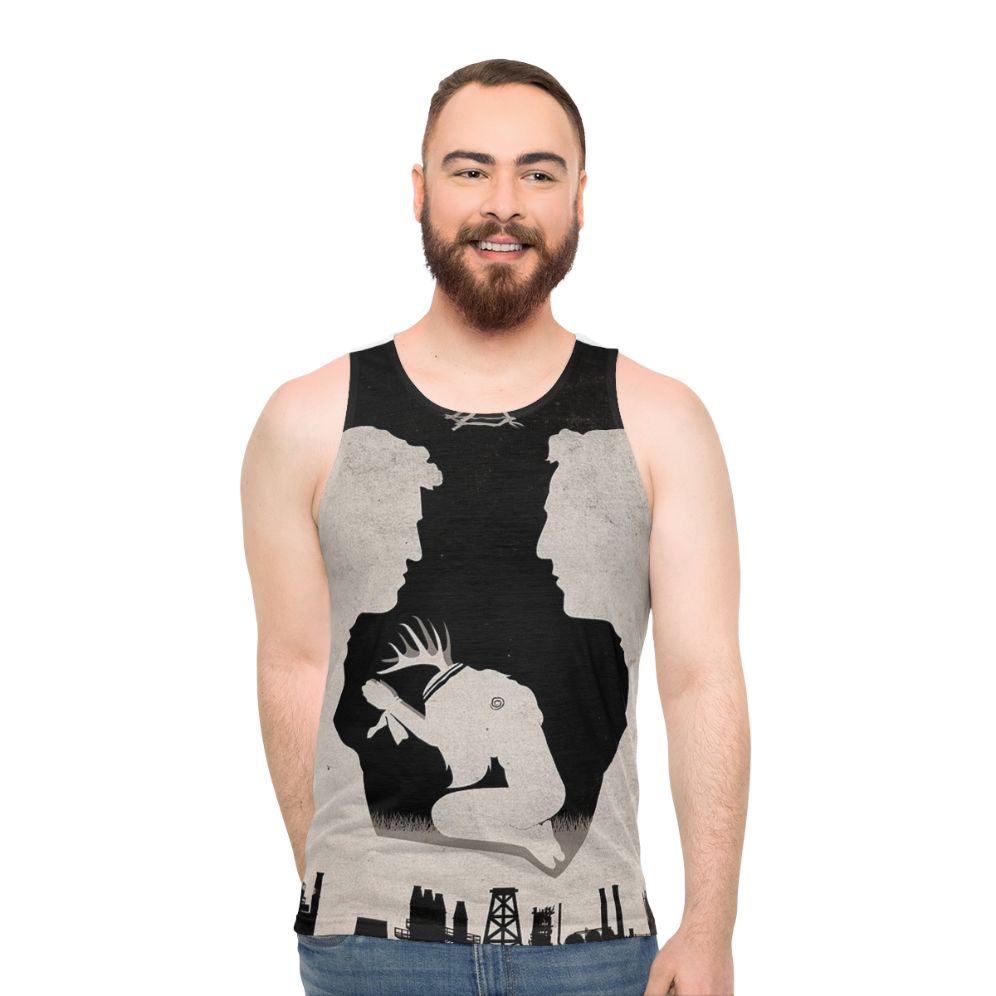 True Detective Unisex Tank Top with Minimalist Spiral Design