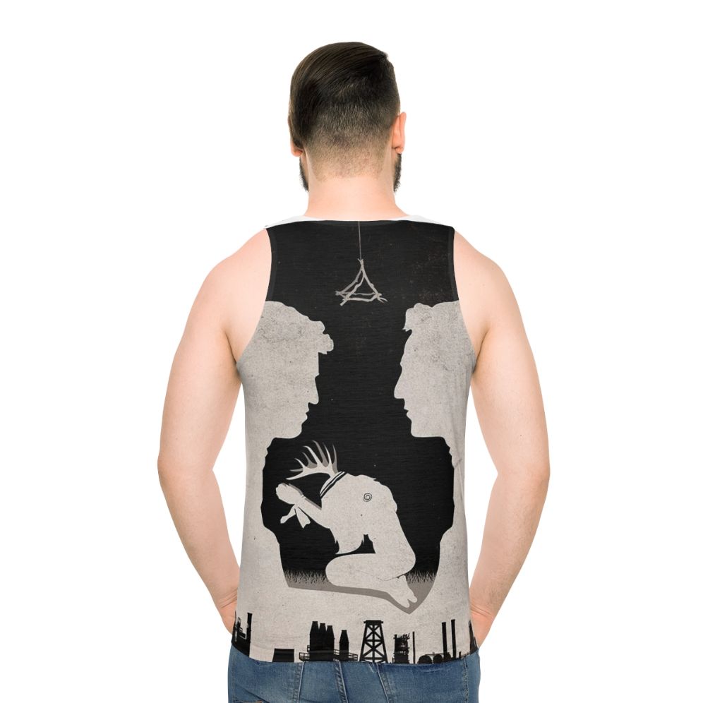 True Detective Unisex Tank Top with Minimalist Spiral Design
