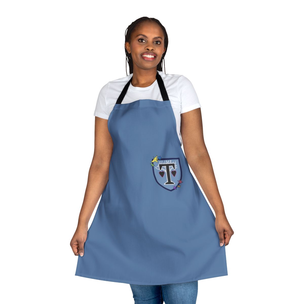 Truham Grammar inspired Heartstopper leaves design printed on a durable apron.