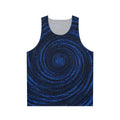 Unisex tank top with abstract ocean wave design
