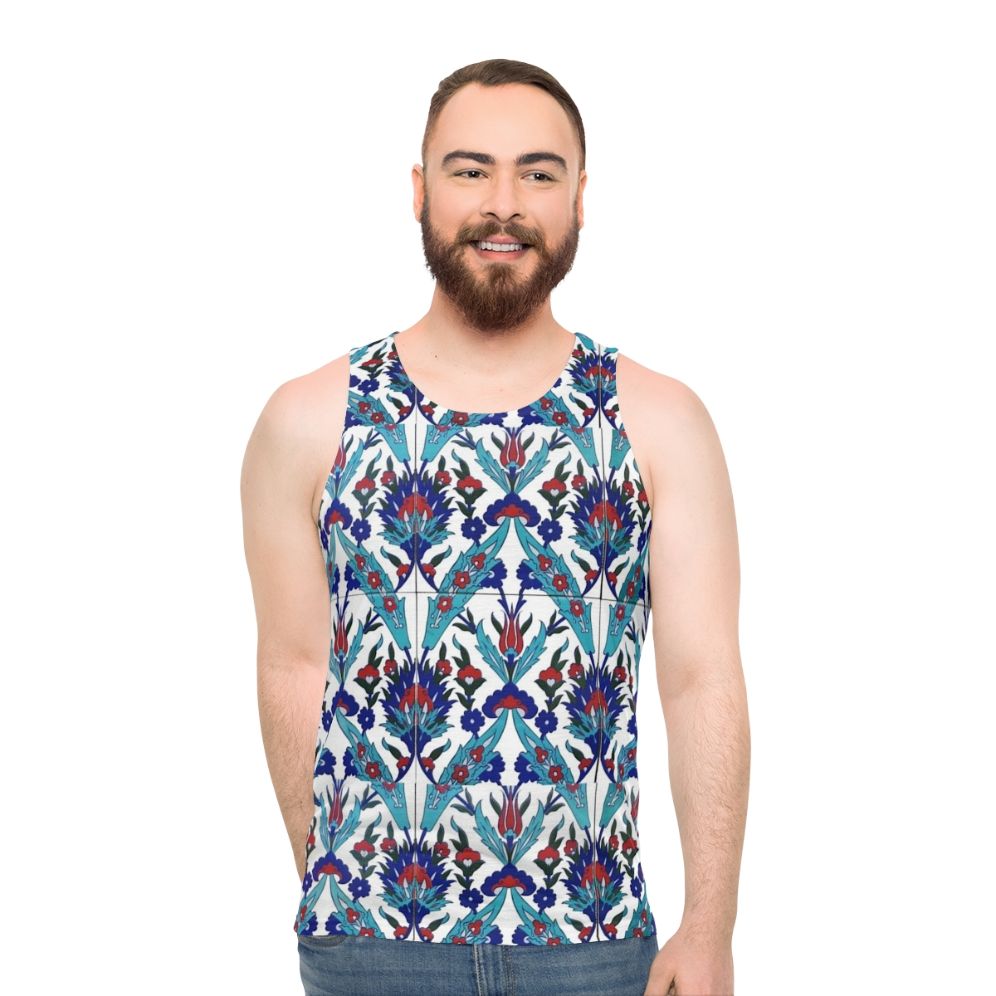 Turkish Iznik Floral Pattern Unisex Tank Top
