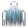 Turquoise and misty forest-inspired apron with a minimalist, geometric design