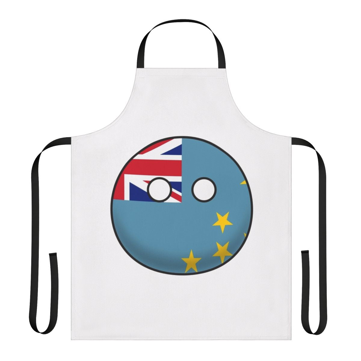 Tuvalu-inspired countryball graphic printed on a high-quality apron