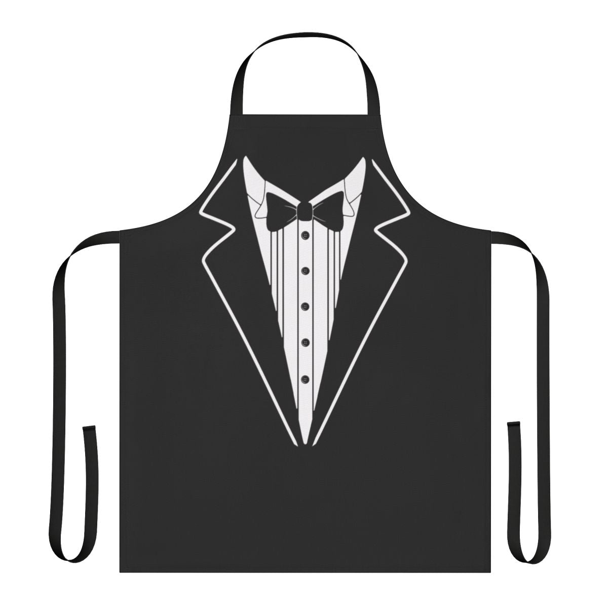 Tuxedo-Inspired Apron with Retro Comedy Style