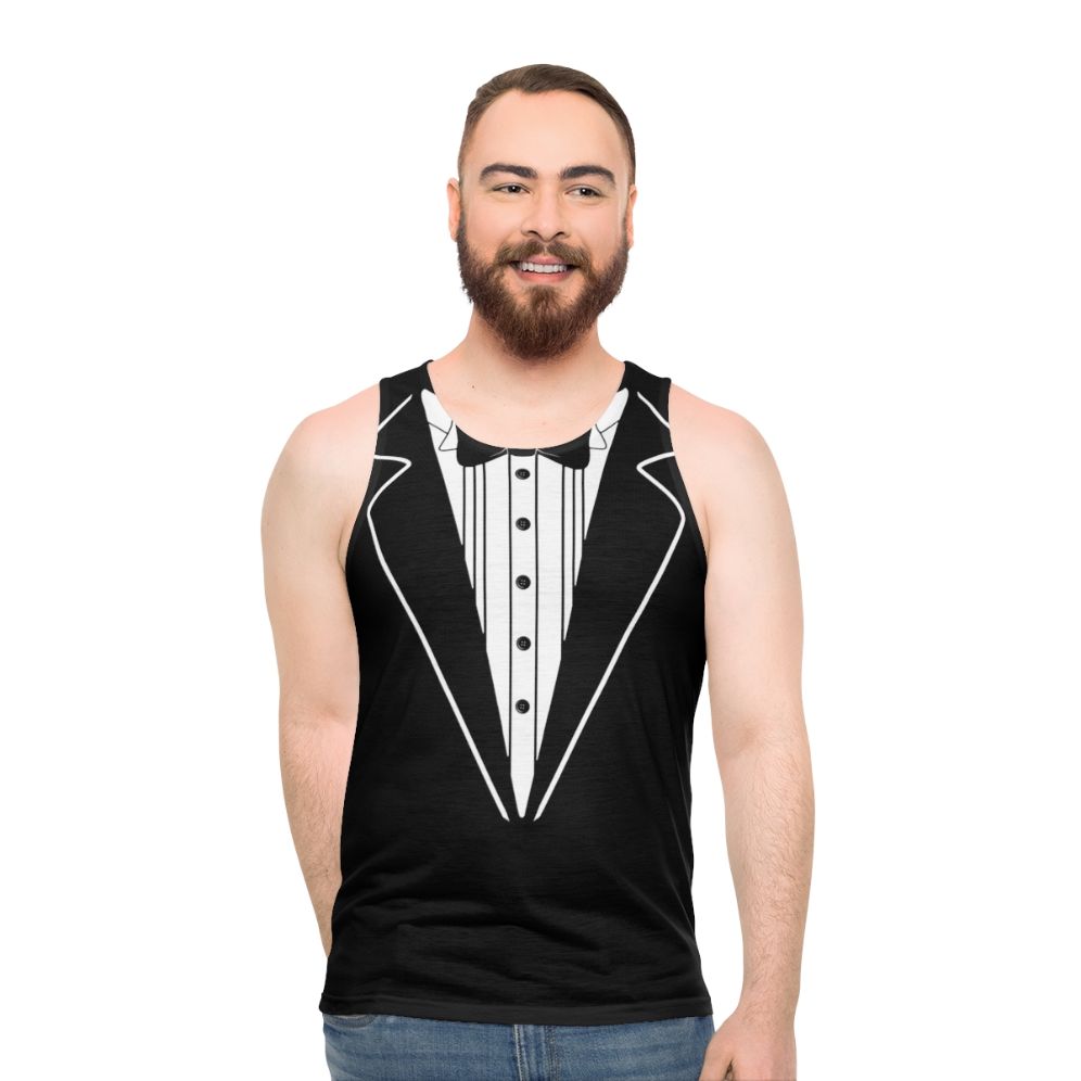 Tuxedo inspired unisex tank top
