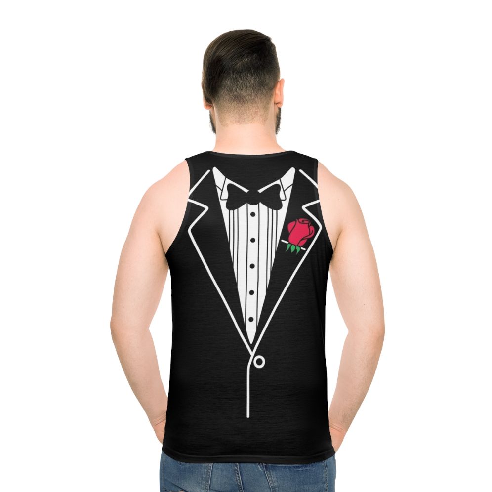 Tuxedo-inspired unisex tank top
