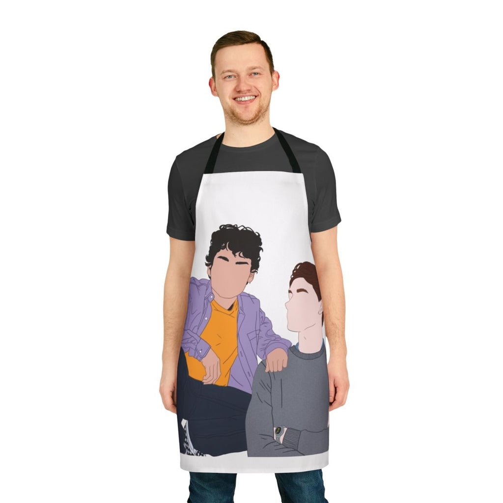 Young Royals-themed apron with text overlay