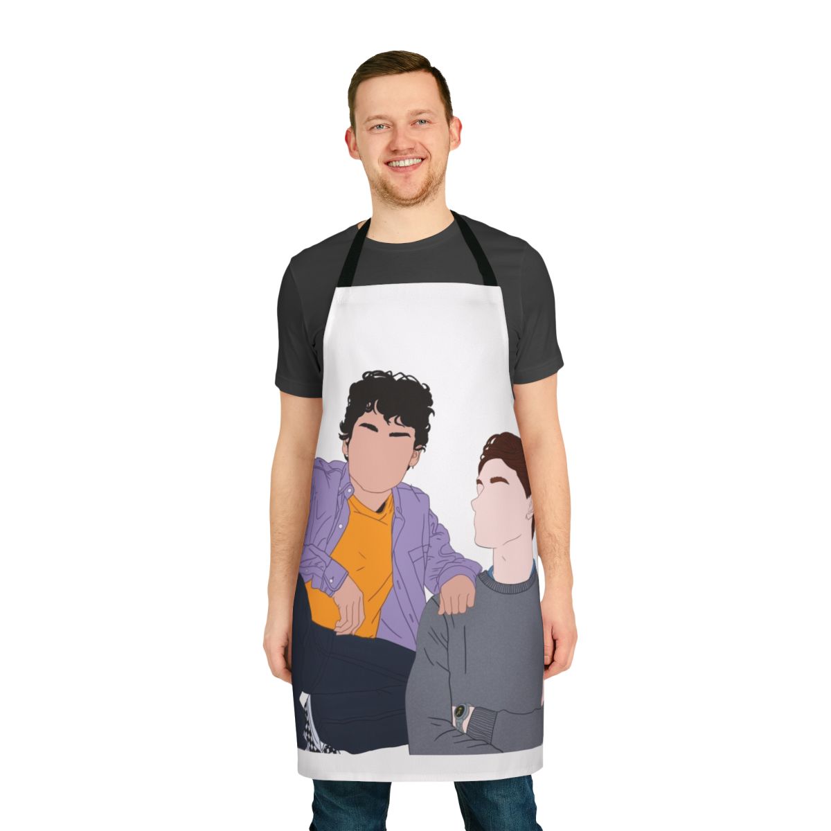 Young Royals-themed apron with text overlay