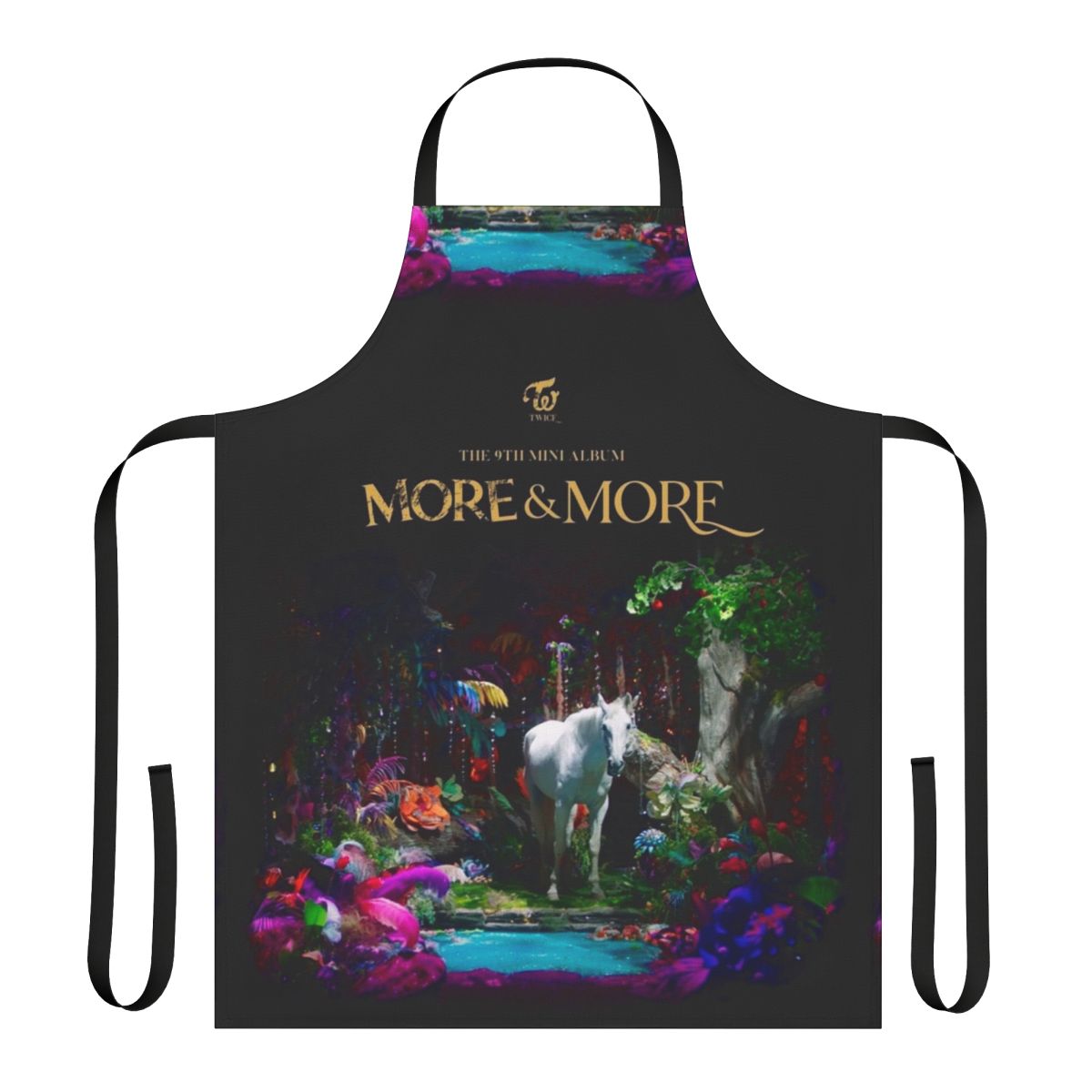 Twice-inspired apron featuring the group's iconic "More & More" design