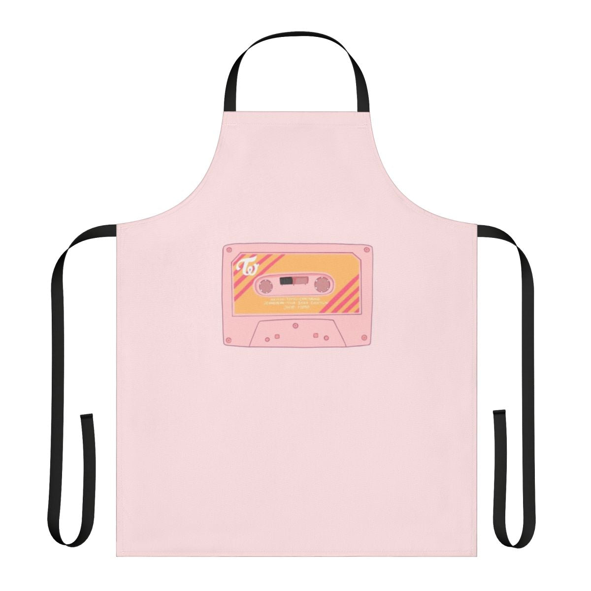Twice-inspired cooking apron with band members' names and aesthetic design