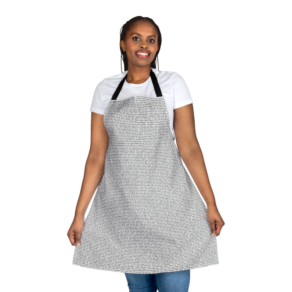 Twilight-inspired apron featuring the full movie script for the Twilight series