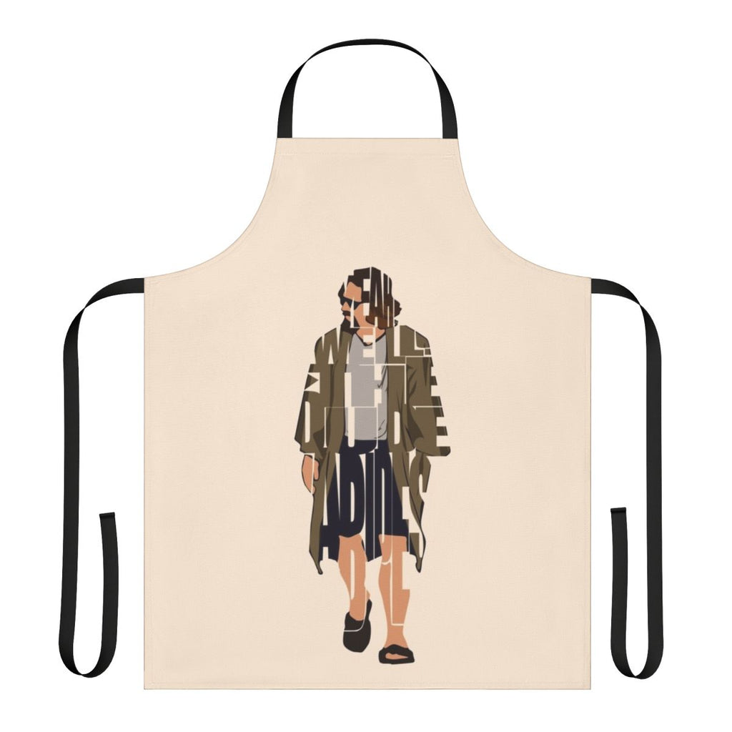 Typographic 'The Big Lebowski' inspired apron with vector art and creative design