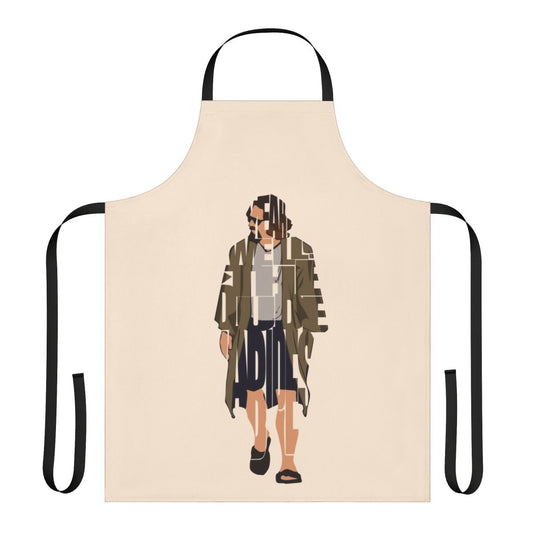 Typographic 'The Big Lebowski' inspired apron with vector art and creative design