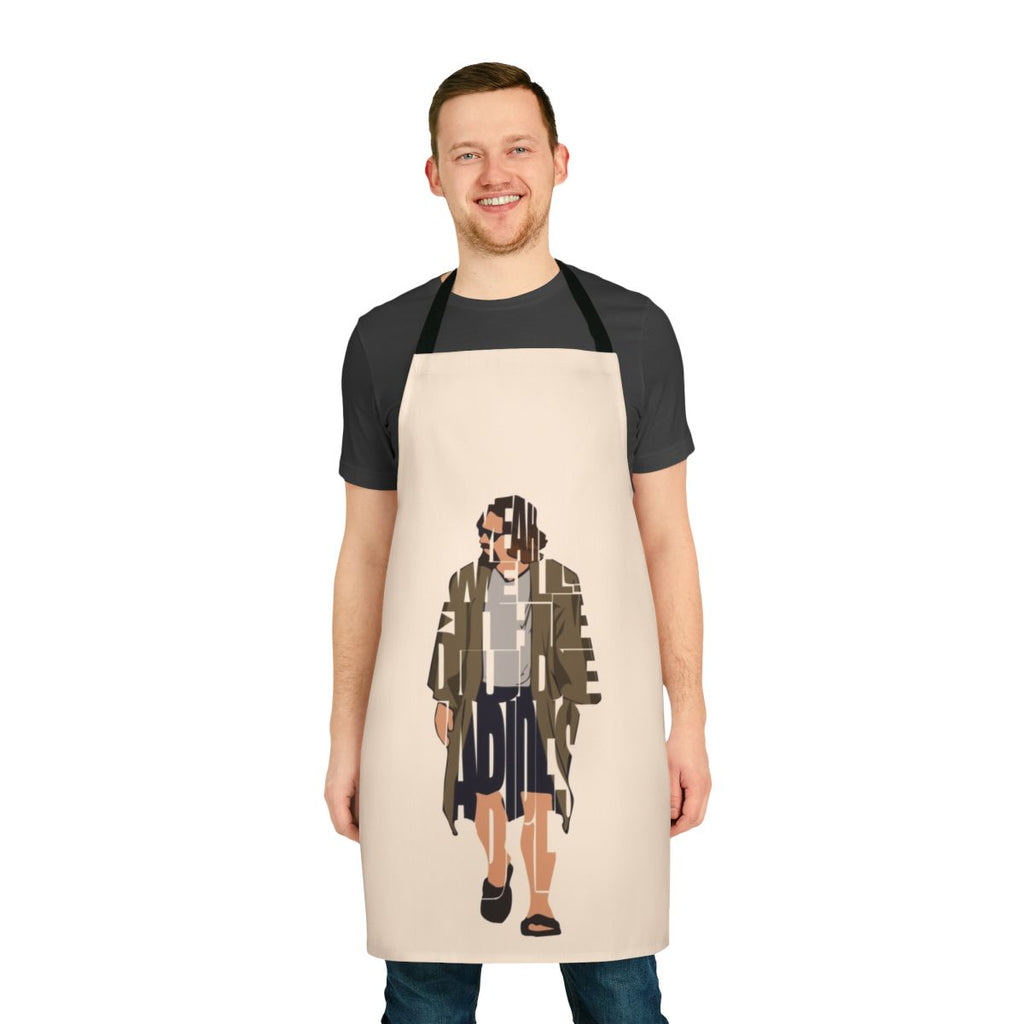 Typographic 'The Big Lebowski' inspired apron with vector art and creative design