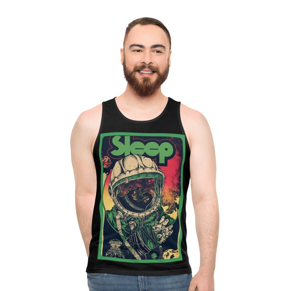 Sleep Band Unisex Metal Tank Top with Uchiha Clan and Sharingan Eye Design